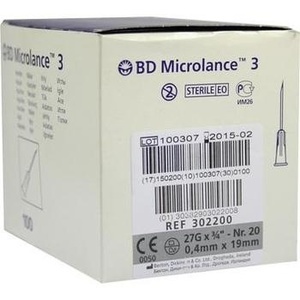 BD MICROLANCE Kanüle 27 G 3/4 0,4x19 mm