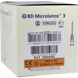 BD MICROLANCE Kanüle 25 G 5/8 0,5x16 mm