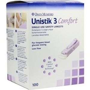 UNISTIK 3 Comfort 1,8 mm Eindr.Tiefe Stechhilfe