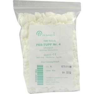 MULLTUPFER FES-TUPF Nr.4 4x4 cm unsteril 2lag.