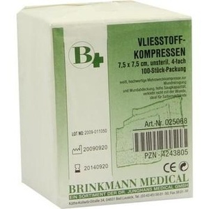 VLIESSTOFF-KOMPRESSEN unsteril 7,5x7,5 cm 4fach