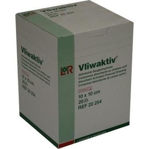 VLIWAKTIV Aktivkohle-Saugkomp.10x10 cm steril