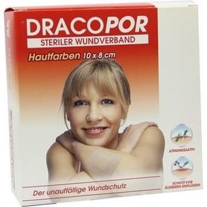 DRACOPOR Wundverband 8x10 cm steril hautfarben