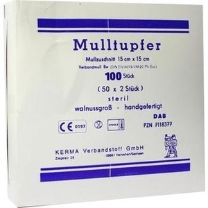 MULLTUPFER 15x15 cm walnussgroß steril