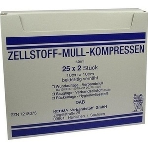 ZELLSTOFF MULLKOMPRESSEN 10x10 cm steril