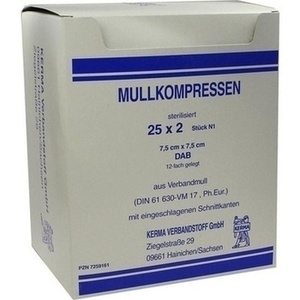 MULLKOMPRESSEN 7,5x7,5 cm steril 12fach BW