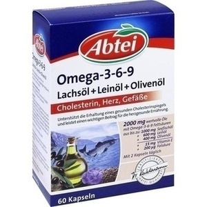 ABTEI Omega-3-6-9 Lachsöl+Leinöl+Oliv.Öl Kapseln