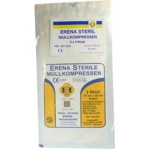 ERENA Mullkompr.10x20 cm steril 8fach