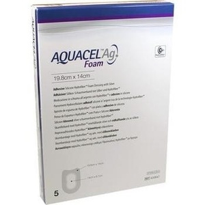 AQUACEL Ag Foam adhäsiv Ferse 19,8x14 cm Verband