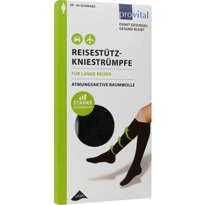 Provital Reisekniestr. Baumwolle Schwarz Gr. 39-42