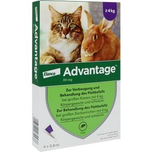 ADVANTAGE 80 mg Spot-On für Katzen und Zierkaninchen (PZN: 09670104) - Effektiver Flohschutz für Ihre Haustiere