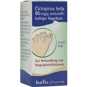 CICLOPIROX beta 80 mg/g wirkstoffhalt.Nagellack
