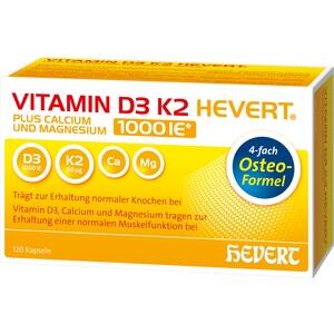 VITAMIN D3 K2 Hevert plus Ca Mg 1000 IE/2 Kapseln