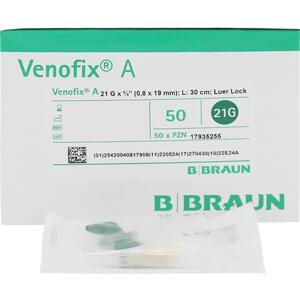 VENOFIX A Venenpunktionsb.21 G 0,8x19mm 30cm grün