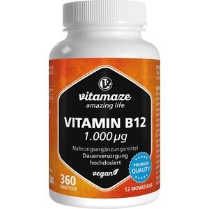 VITAMIN B12 1000 μg hochdosiert vegan Tabletten