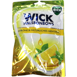 WICK Zitrone & natürliches Menthol Bonb.m.Zucker