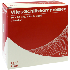 SCHLITZKOMPRESSEN Vlies 10x10 cm steril 4fach