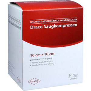 SAUGKOMPRESSEN unsteril 10x10 cm Draco