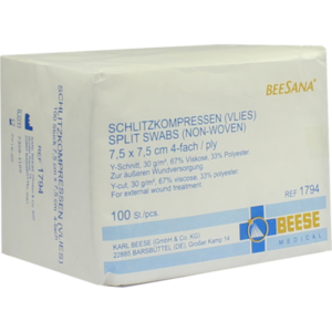 SCHLITZKOMPRESSEN Vlies 7,5x7,5 cm unsteril 4fach