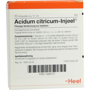 ACIDUM CITRICUM INJEEL Ampullen