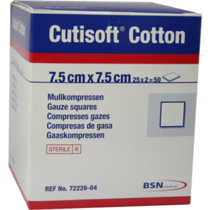 CUTISOFT Cotton Kompr.7,5x7,5 cm steril
