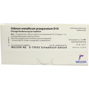 STIBIUM METALLICUM PRAEPARATUM D 10 Ampullen