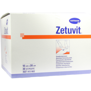 ZETUVIT Saugkompressen unsteril 10x20 cm