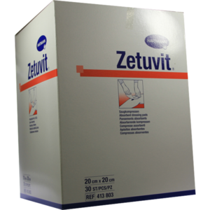 ZETUVIT Saugkompressen unsteril 20x20 cm