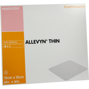 ALLEVYN Thin 15x15 cm dünne Wundauflage