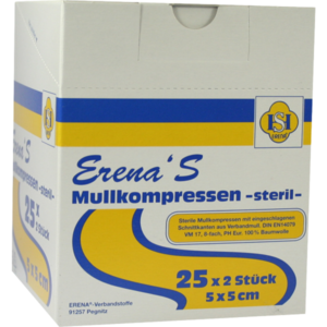 ERENA Mullkompr.5x5 cm steril 8fach