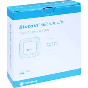 BIATAIN Silicone Lite Schaumverband 7,5x7,5 cm