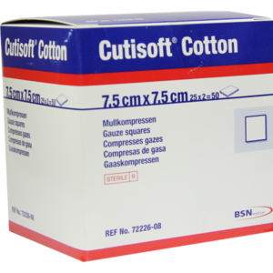 CUTISOFT Cotton Kompr.7,5x7,5 cm ster.12fach