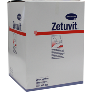 ZETUVIT Saugkompressen unsteril 20x20 cm