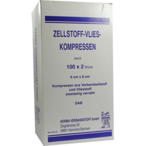 ZELLSTOFF VLIES Kompressen steril 6x8 cm