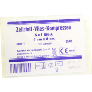 ZELLSTOFF VLIES Kompressen steril 6x8 cm