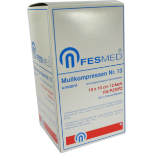 MULLKOMPRESSEN ES 10x10 cm unsteril 12fach Gr.13