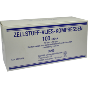 ZELLSTOFF VLIES Kompressen unsteril 10x10 cm
