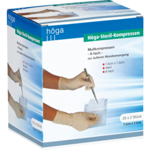 HÖGA-KOMPRESSEN 7,5x7,5 cm steril 8fach