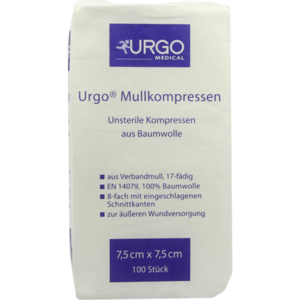 URGO MULLKOMPRESSEN 7,5x7,5 cm unsteril