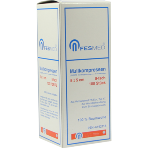 MULLKOMPRESSEN ES 5x5 cm unsteril 8fach