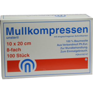 MULLKOMPRESSEN ES 10x20 cm unsteril 8fach