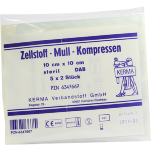 ZELLSTOFF MULLKOMPRESSEN 10x10 cm steril