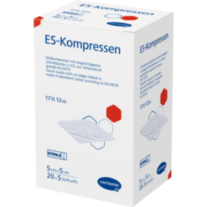 ES-KOMPRESSEN steril 5x5 cm 12fach Großpackung