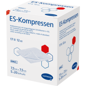 ES-KOMPRESSEN steril 7,5x7,5 cm 12fach Großpackung