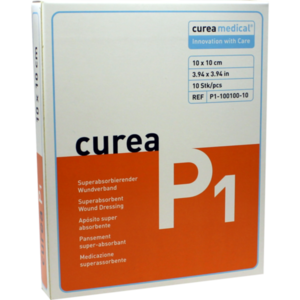 CUREA P1 superabsorb.Wundauflage 10x10 cm
