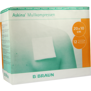 ASKINA Mullkompressen 10x20 cm unsteril 12fach