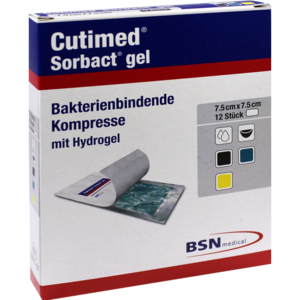 CUTIMED Sorbact Gel Kompressen 7,5x7,5 cm