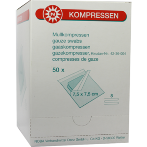 MULLKOMPRESSEN 7,5x7,5 cm steril 8fach