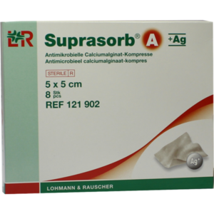 SUPRASORB A+Ag Antimik.Cal.Alginat Kompr.5x5 cm