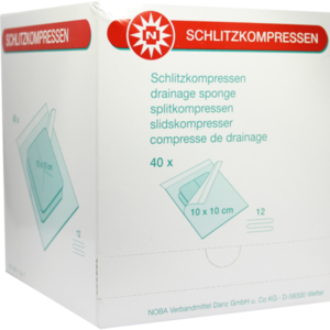 SCHLITZKOMPRESSEN Mull 10x10 cm steril 12fach